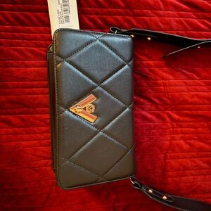 Valentino Orlandi Black Quilted Wristlet